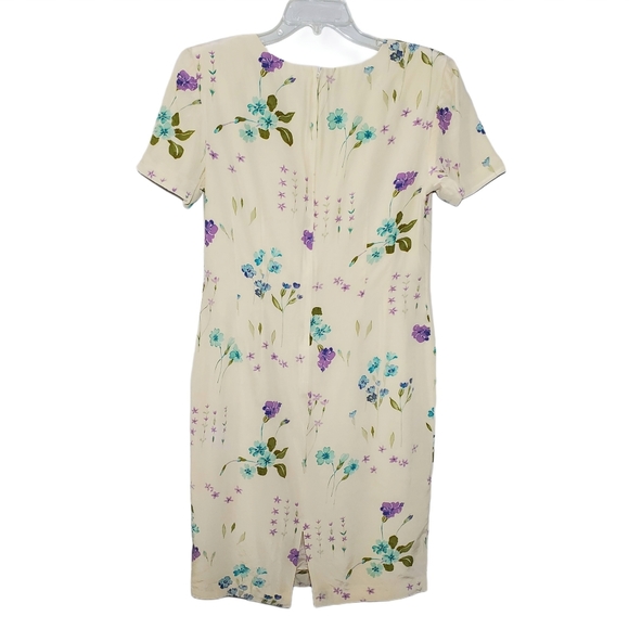 VINTAGE Silk Floral Tea Dress Size 12 - Picture 2 of 12